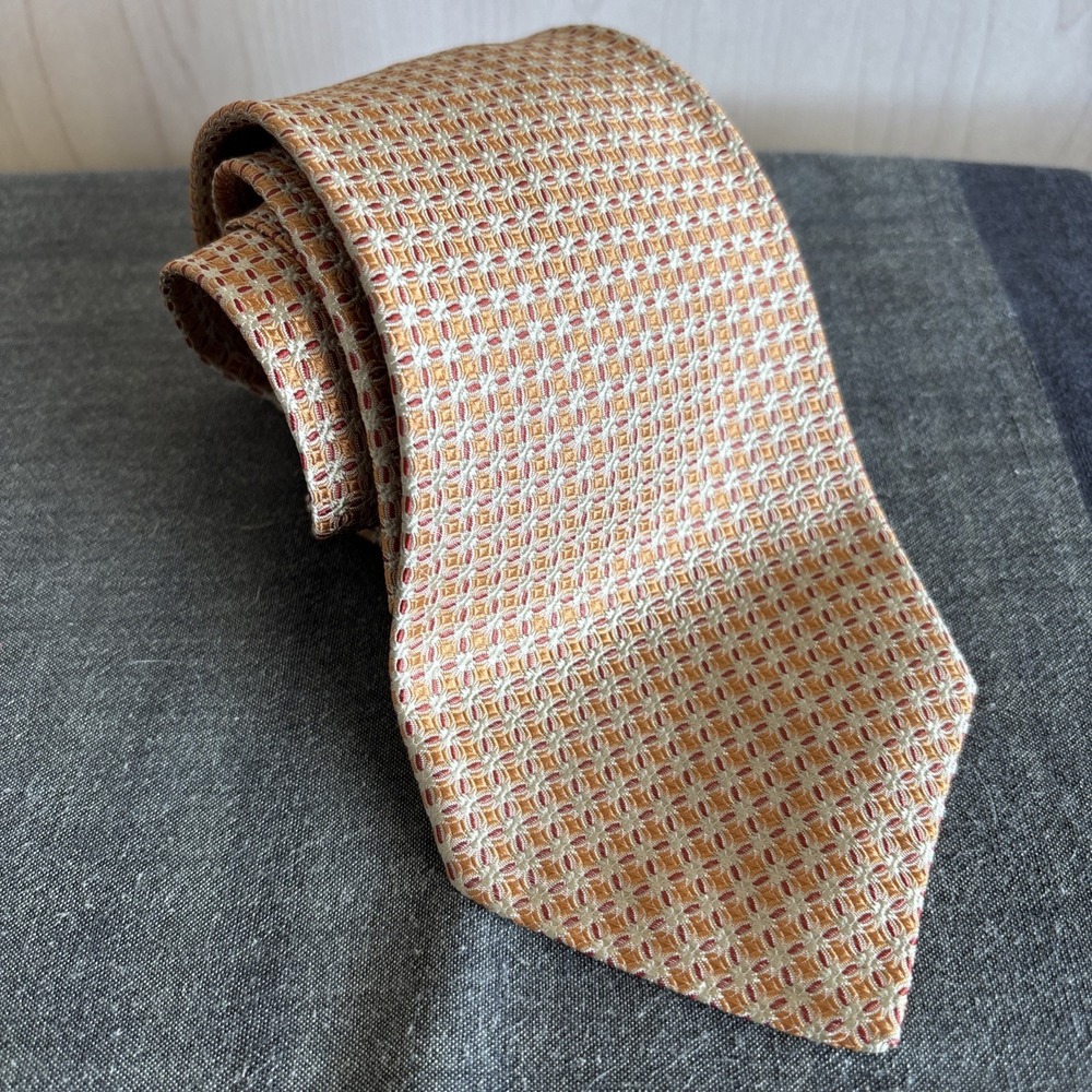 Robert Talbott - NORDSTROM - Best of Class - Silk Tie Made in USA Orange Squares